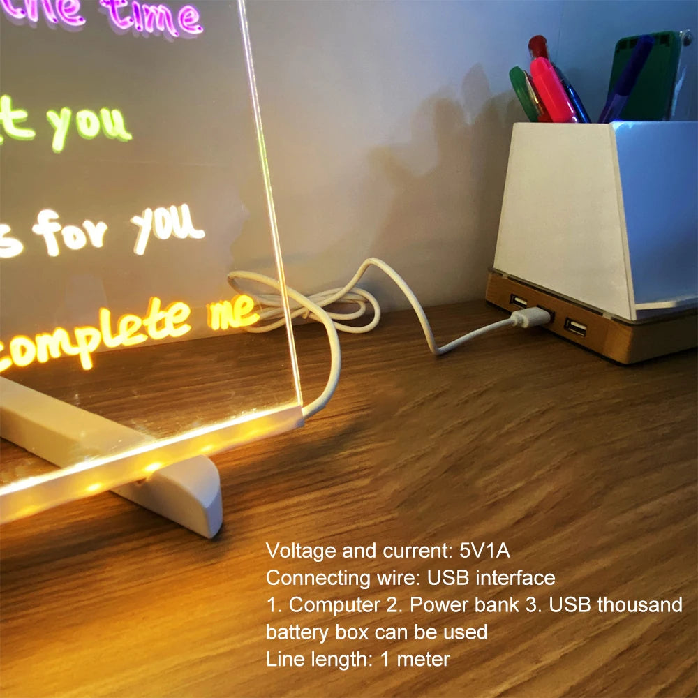 "Kids Magic Light Drawing Board with Fluorescent Pen"