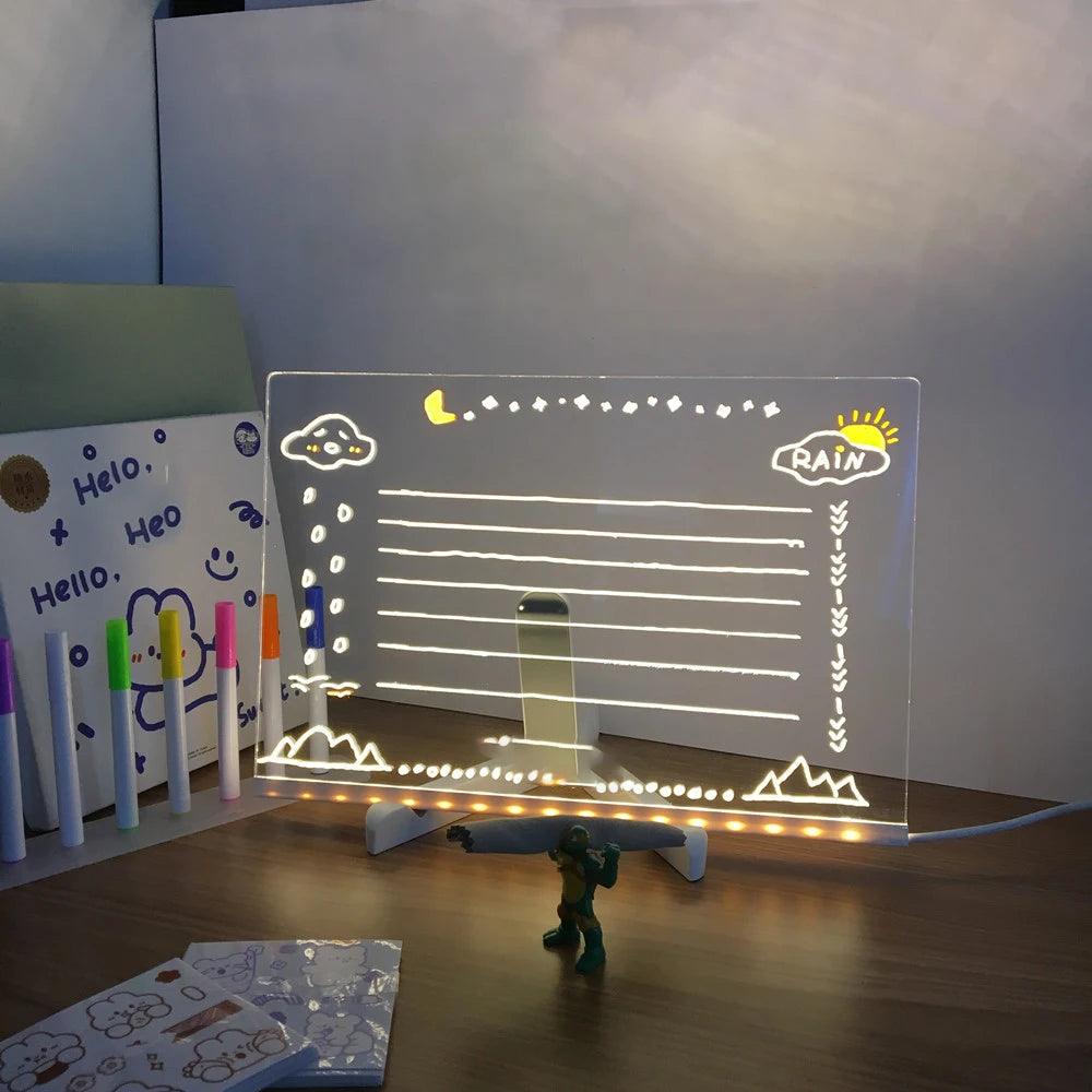 "Kids Magic Light Drawing Board with Fluorescent Pen"