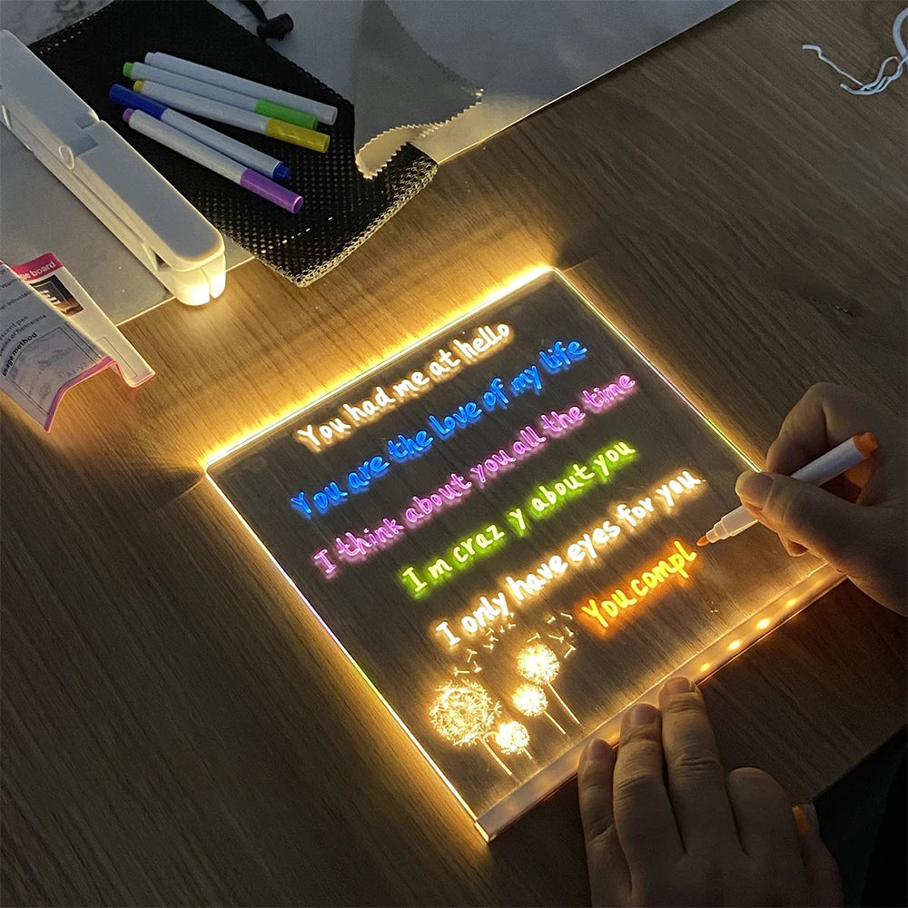 "Kids Magic Light Drawing Board with Fluorescent Pen"